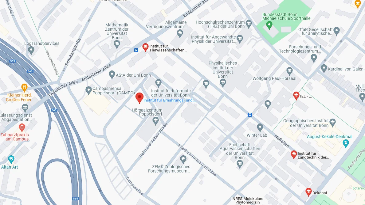 Der Standort der Abteilung ist in Google Maps abgebildet
